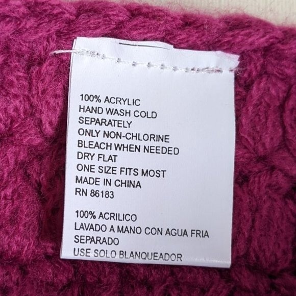 Crochet Beanie Hat Knitted Cap - Plum - One Size Fall Winter Seasonal Warm Cozy - Picture 4 of 6